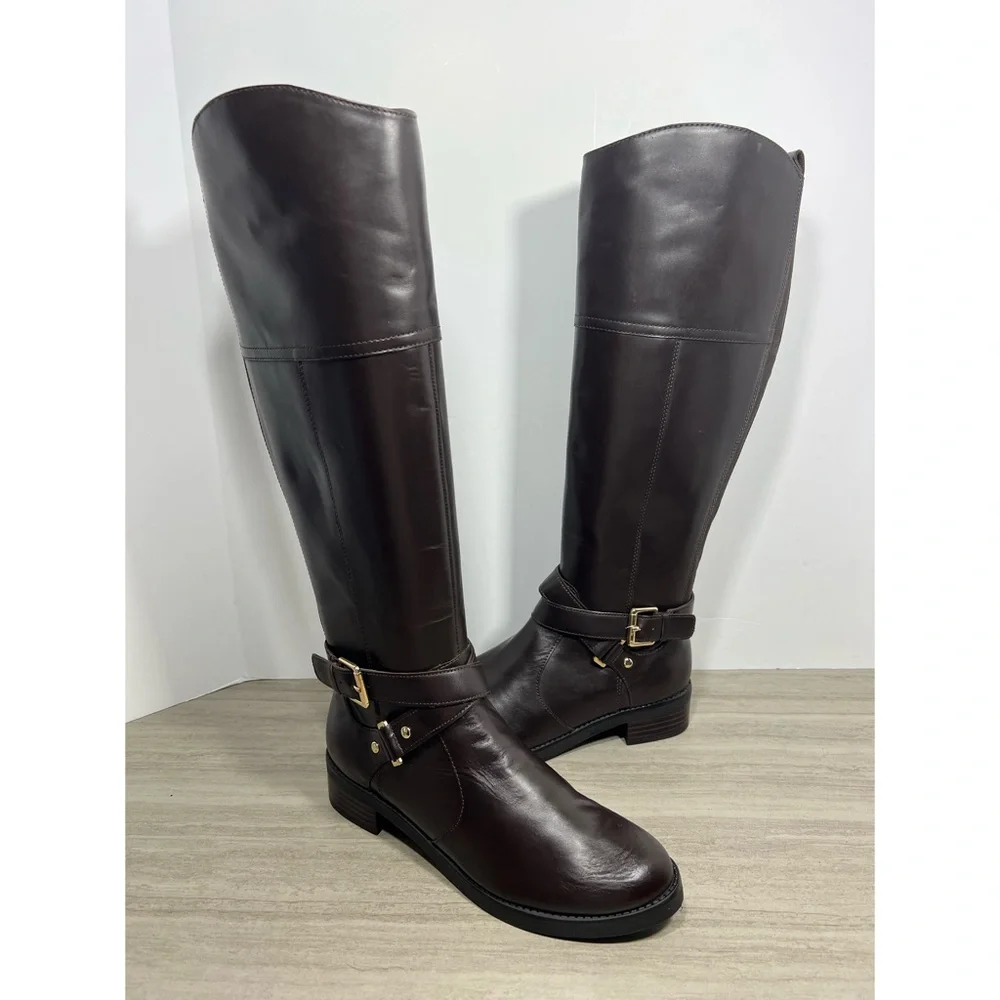 Bandolino Women’s Jiman Tall Leather Riding Brown Boots Size 6 New